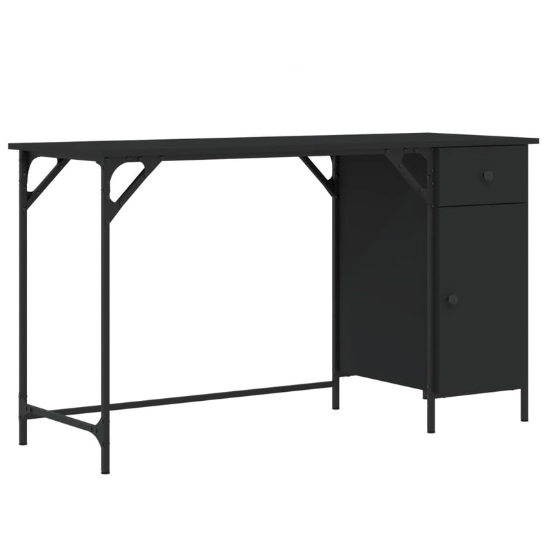 vidaXL Computer Desk Black 131x48x75 cm Engineered Wood