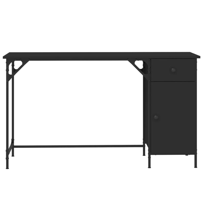 vidaXL Computer Desk Black 131x48x75 cm Engineered Wood