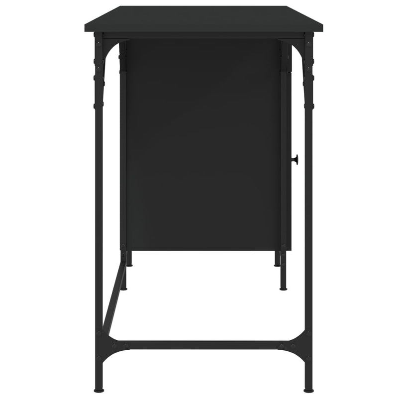 vidaXL Computer Desk Black 131x48x75 cm Engineered Wood