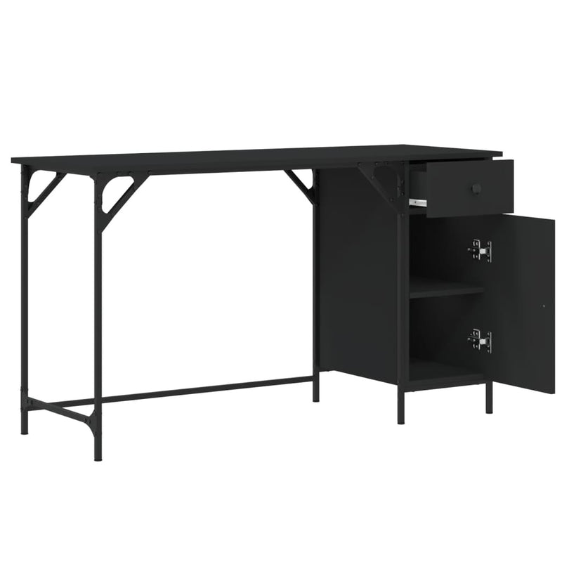 vidaXL Computer Desk Black 131x48x75 cm Engineered Wood