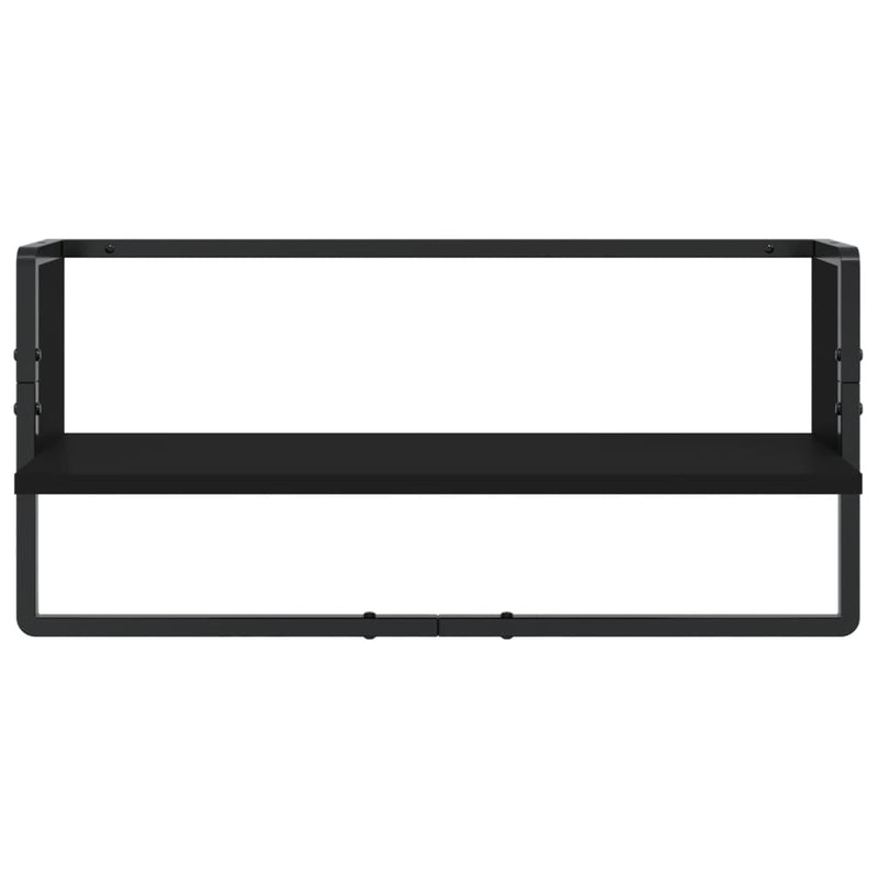 vidaXL 6 Piece Wall Shelf Set with Bars Black Engineered Wood