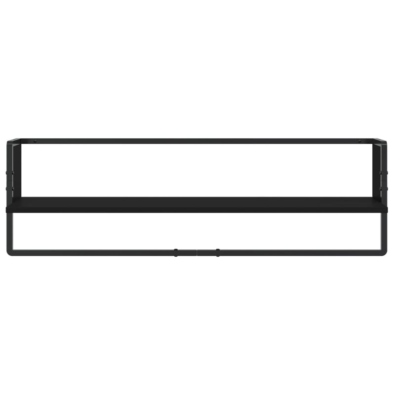 vidaXL 6 Piece Wall Shelf Set with Bars Black Engineered Wood