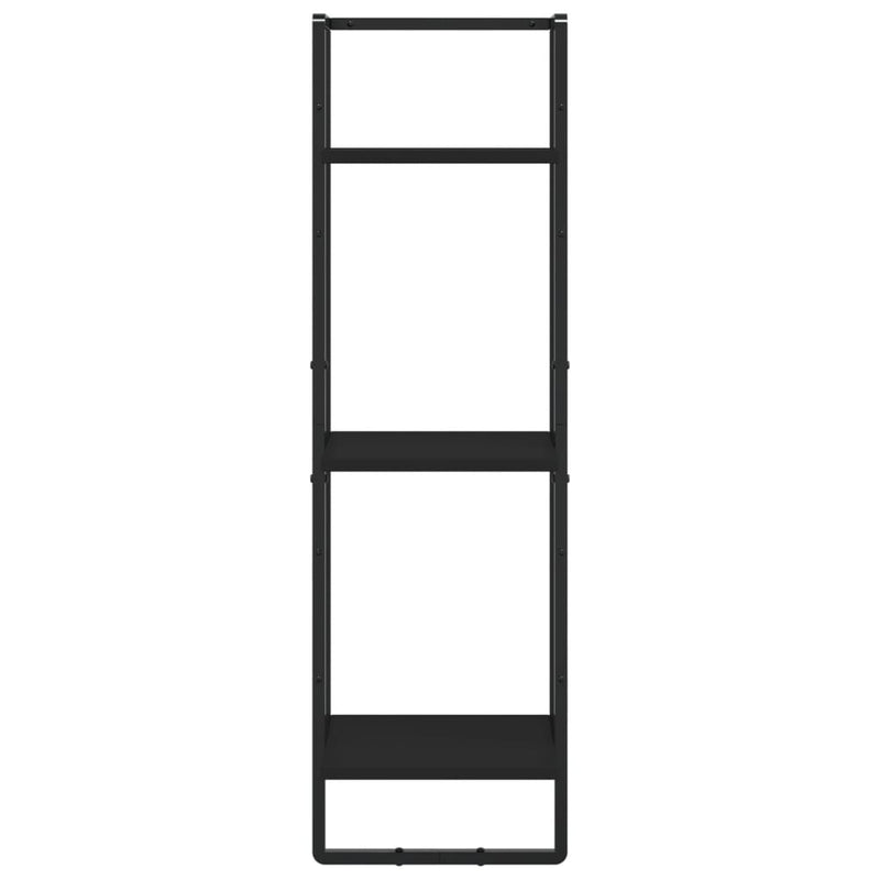 vidaXL 6 Piece Wall Shelf Set with Bars Black Engineered Wood