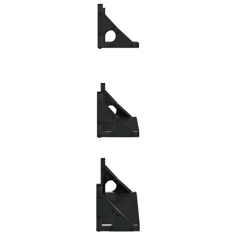 vidaXL 3 Piece Wall Shelf Set Black Engineered Wood