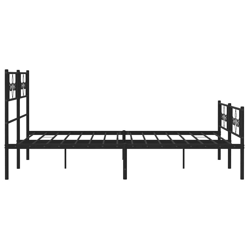 vidaXL Metal Bed Frame without Mattress with Footboard Black 150x200 cm