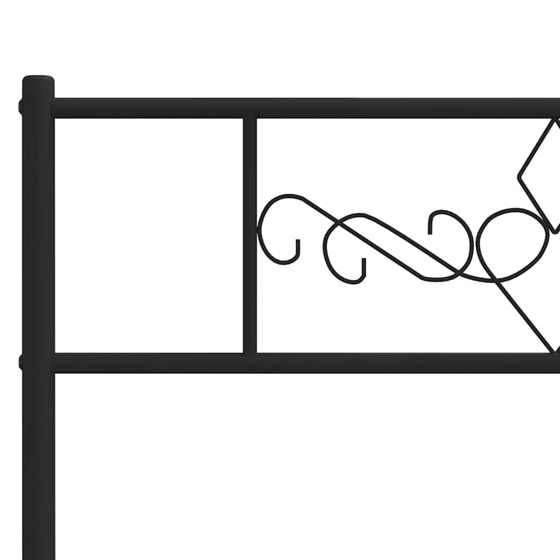 vidaXL Metal Bed Frame without Mattress with Footboard Black 150x200 cm