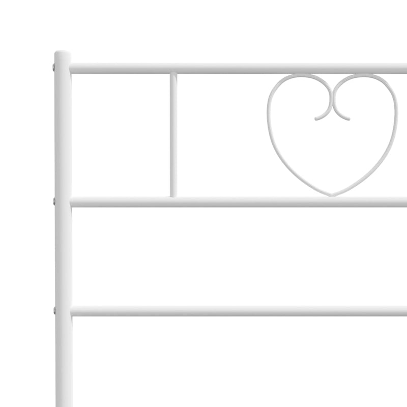 Metal Bed Frame with Headboard White 107x203 cm