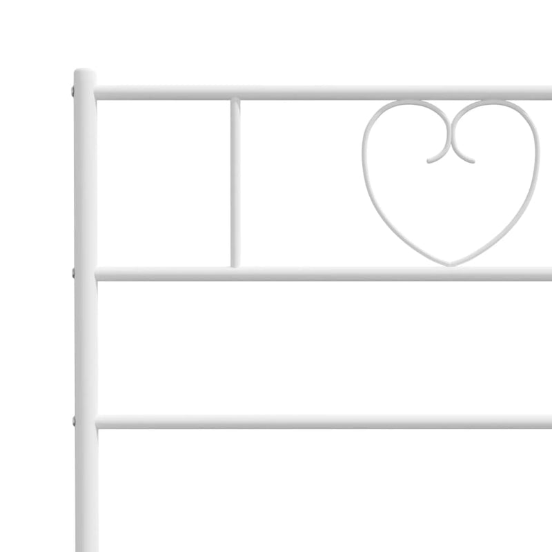 Metal Bed Frame with Headboard and Footboard White 107x203 cm