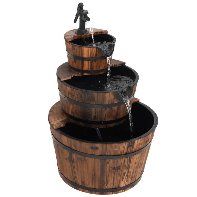 vidaXL Water Fountain with Pump 60x60x94 cm Solid Wood Fir