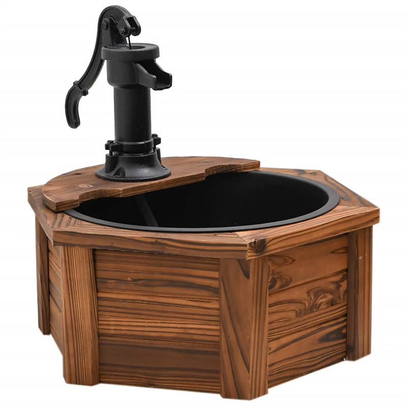 vidaXL Water Fountain with Pump 57x57x53 cm Solid Wood Fir