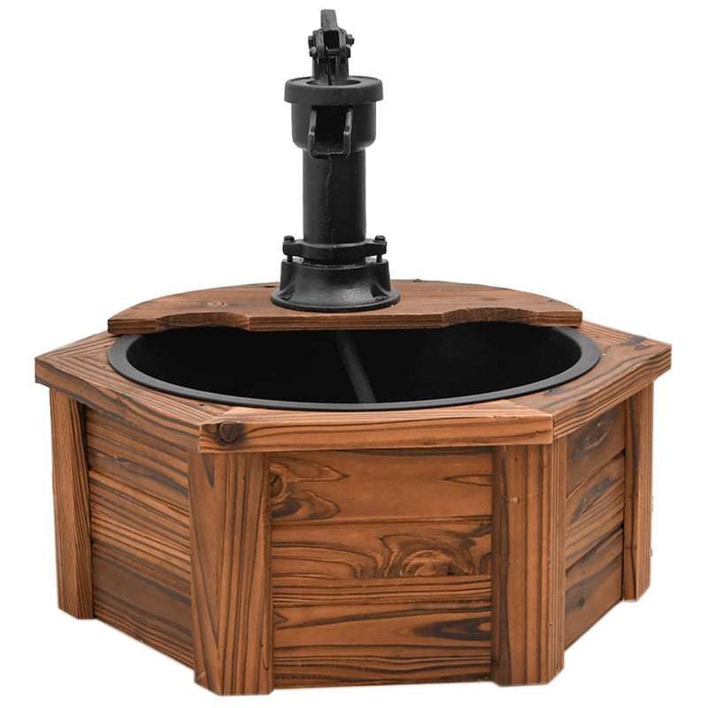 vidaXL Water Fountain with Pump 57x57x53 cm Solid Wood Fir