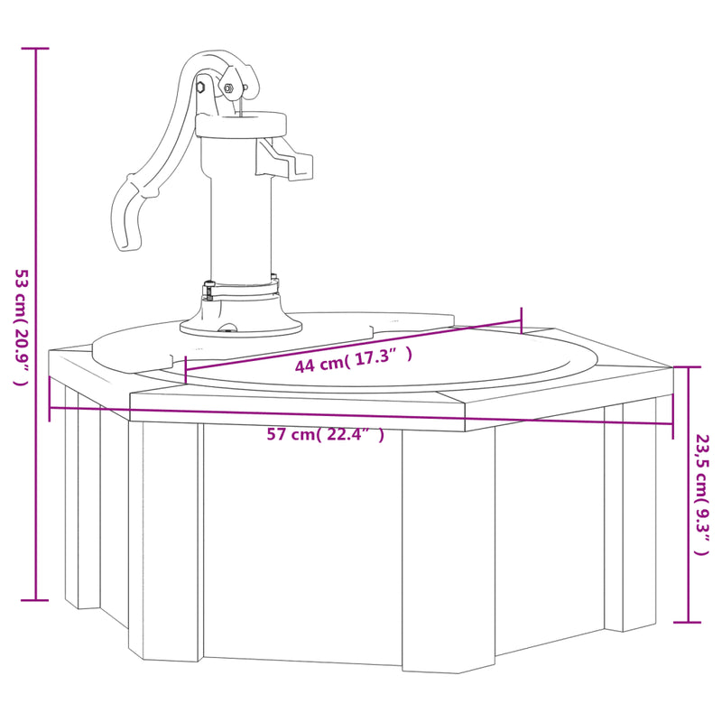 Water Fountain with Pump 57x57x53 cm Solid Wood Fir
