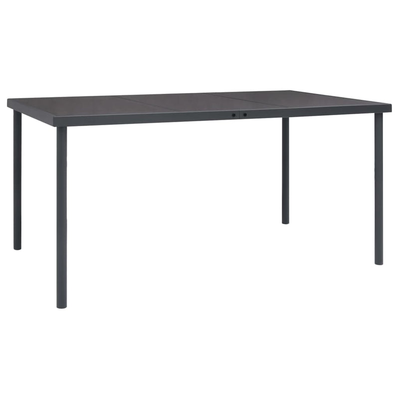 vidaXL 5 Piece Garden Dining Set Black Steel and Textilene