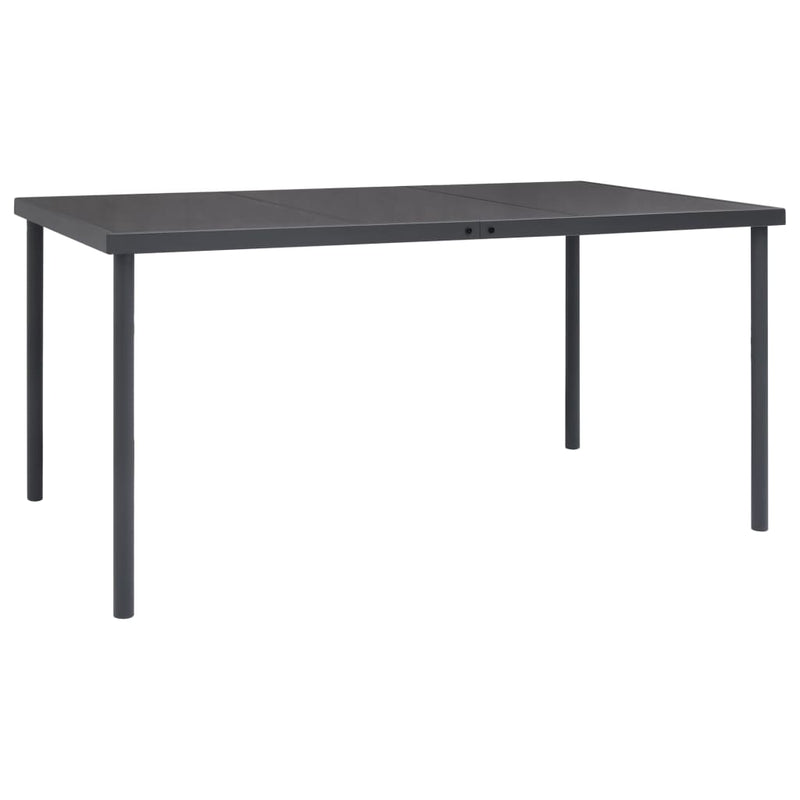 vidaXL 5 Piece Garden Dining Set Black Steel and Textilene