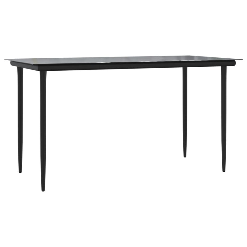 vidaXL 5 Piece Garden Dining Set Black Steel and Textilene
