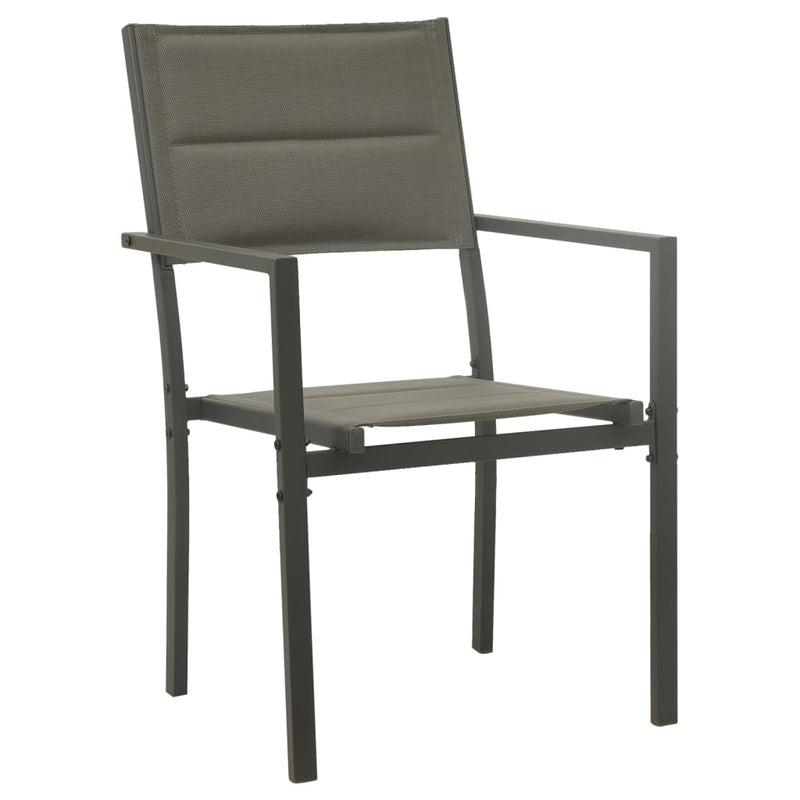 vidaXL 5 Piece Garden Dining Set Black Steel and Textilene