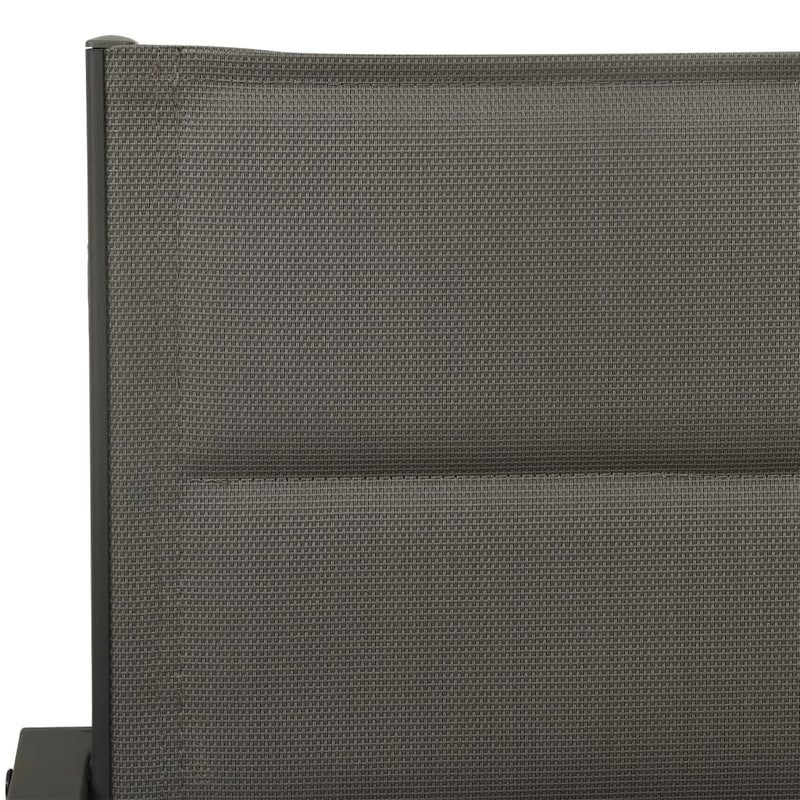 vidaXL 5 Piece Garden Dining Set Black Steel and Textilene