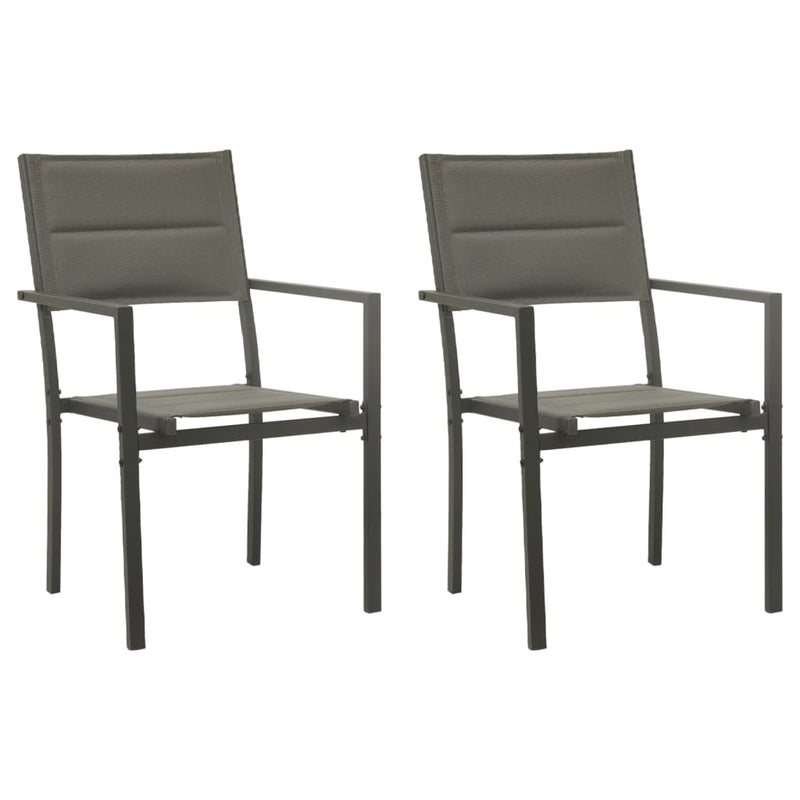 vidaXL 3 Piece Garden Dining Set Black Steel and Textilene