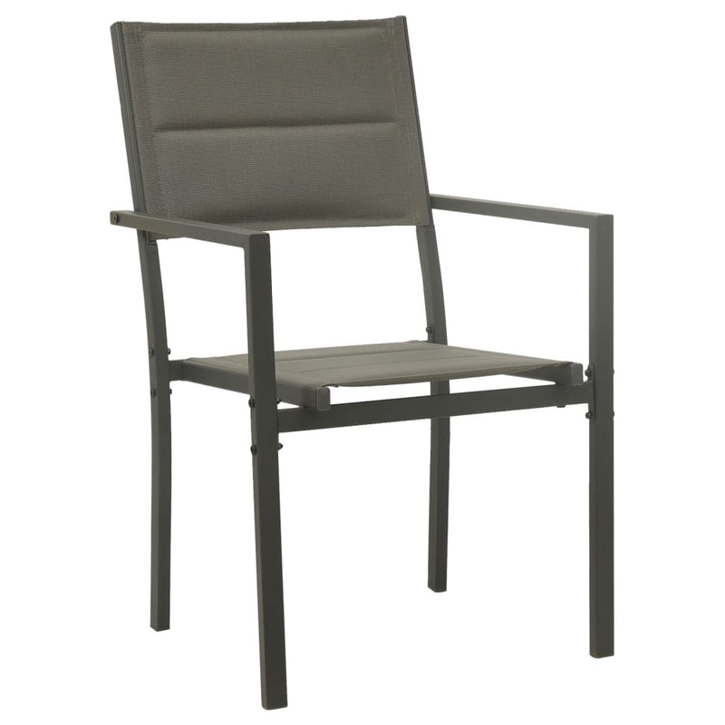 vidaXL 3 Piece Garden Dining Set Black Steel and Textilene