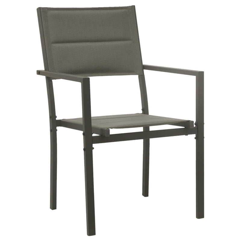 vidaXL 5 Piece Garden Dining Set Black Steel and Textilene