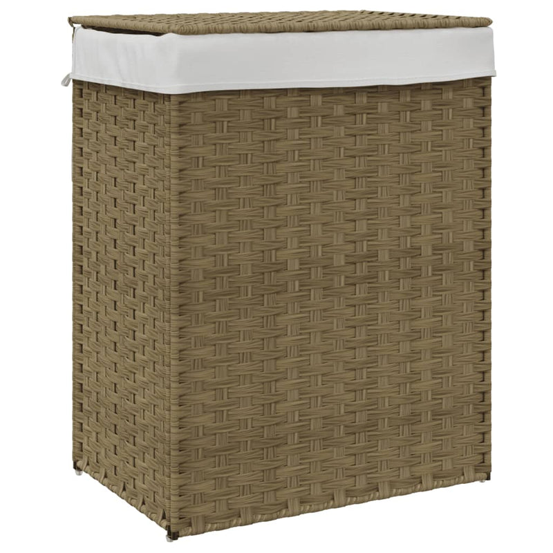 vidaXL Laundry Basket with Lid 46x33x60 cm Poly Rattan