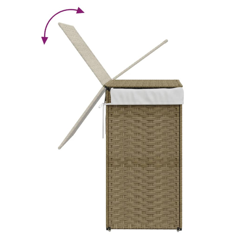 vidaXL Laundry Basket with Lid 46x33x60 cm Poly Rattan