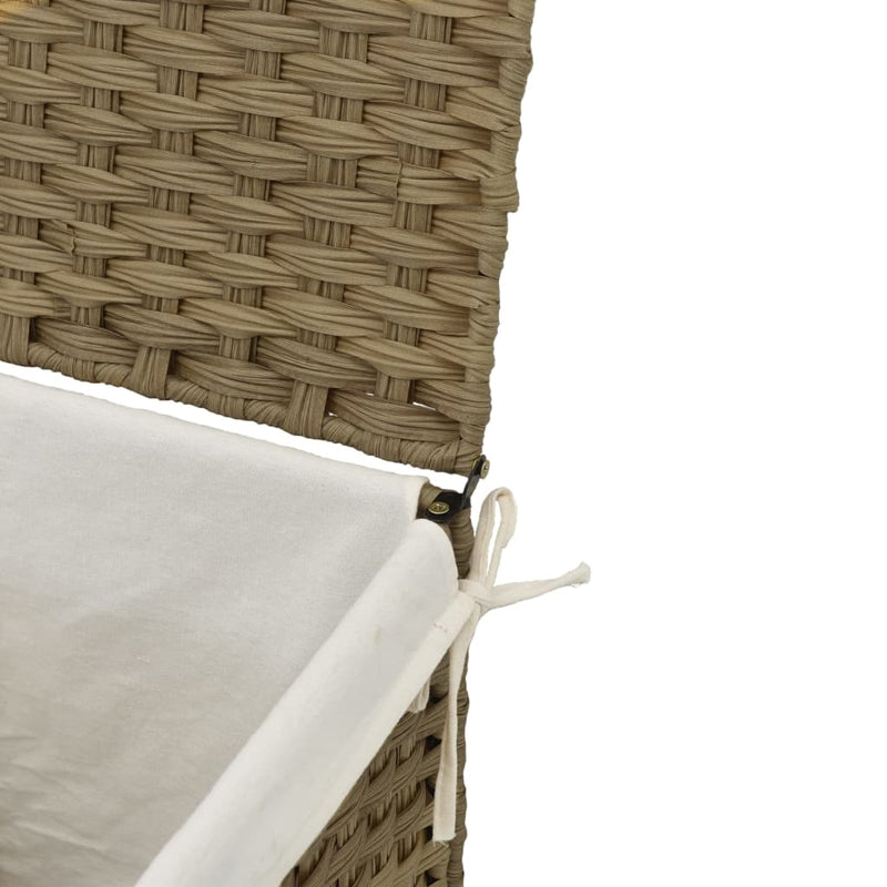 vidaXL Laundry Basket with Lid 46x33x60 cm Poly Rattan