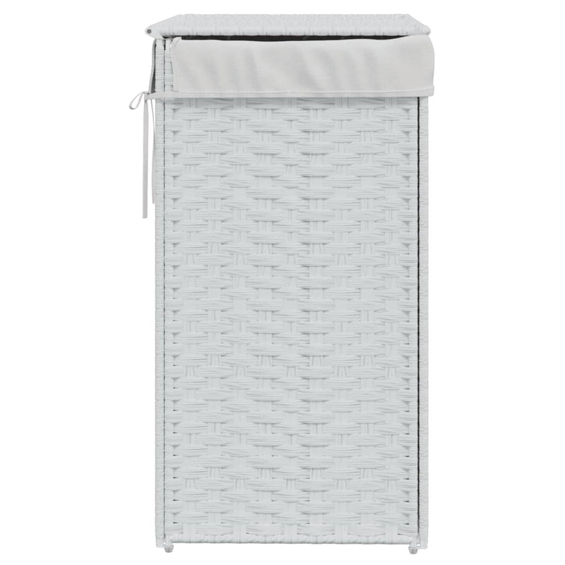 vidaXL Laundry Basket with Lid White 46x33x60 cm Poly Rattan