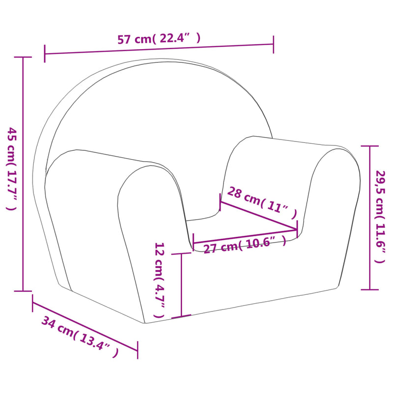 vidaXL Kids' Sofa Pink Soft Plush