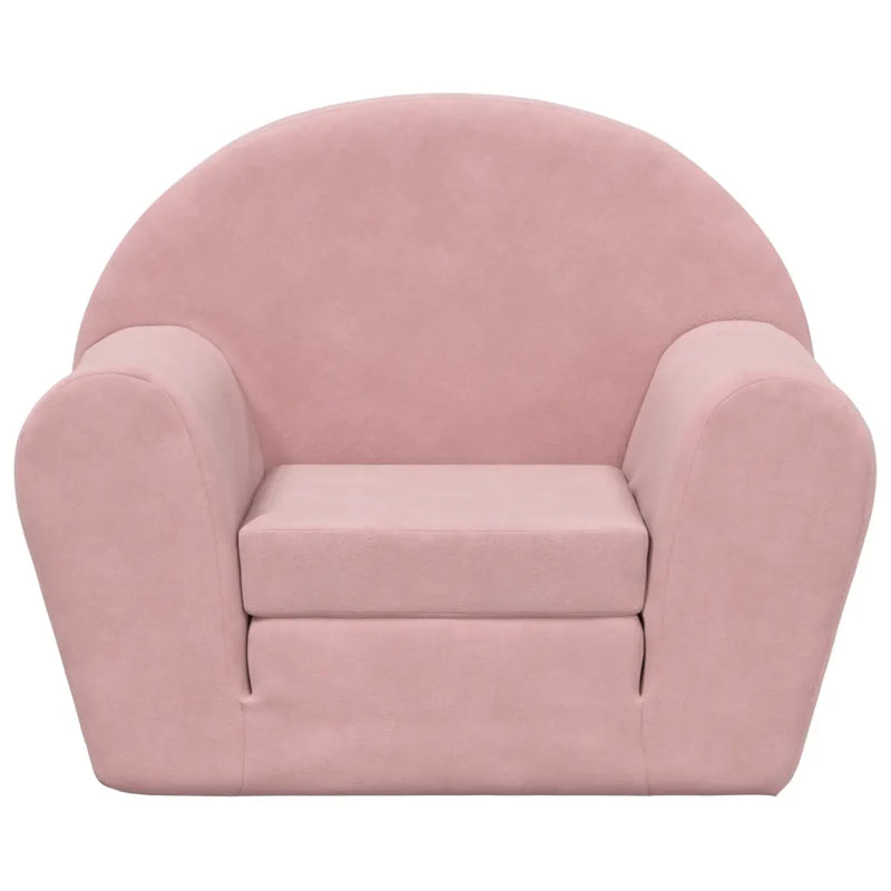 Kids' Sofa Bed Pink Soft Plush