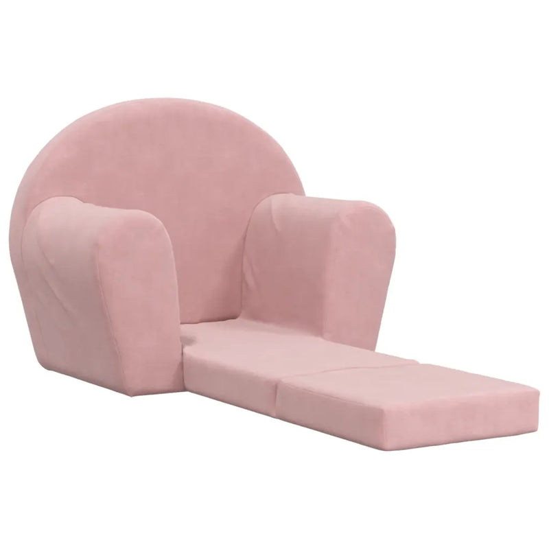 Kids' Sofa Bed Pink Soft Plush