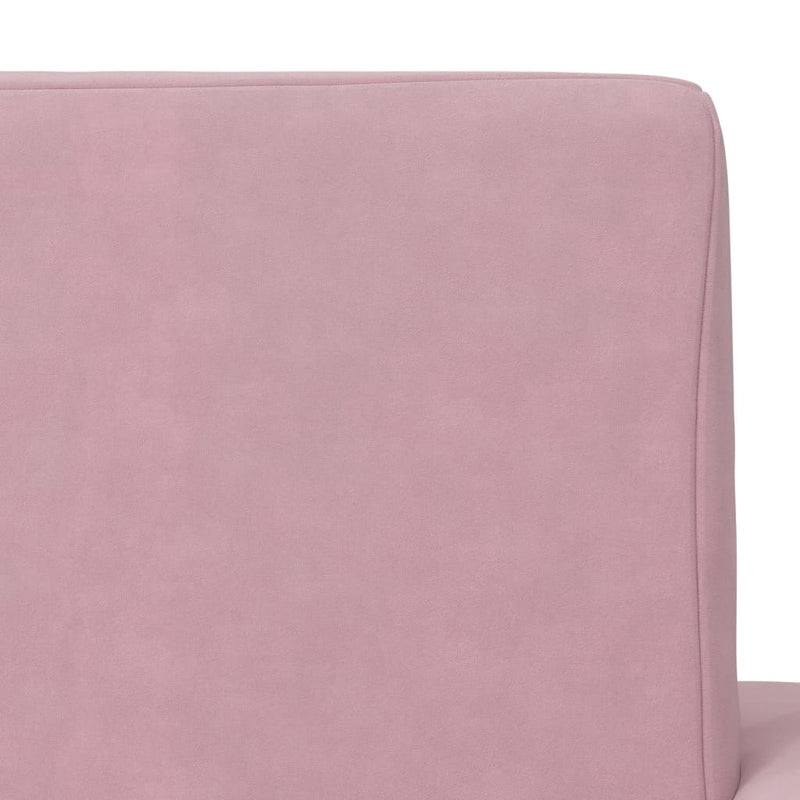 Kids' Sofa Bed 2-Seater Pink Soft Plush
