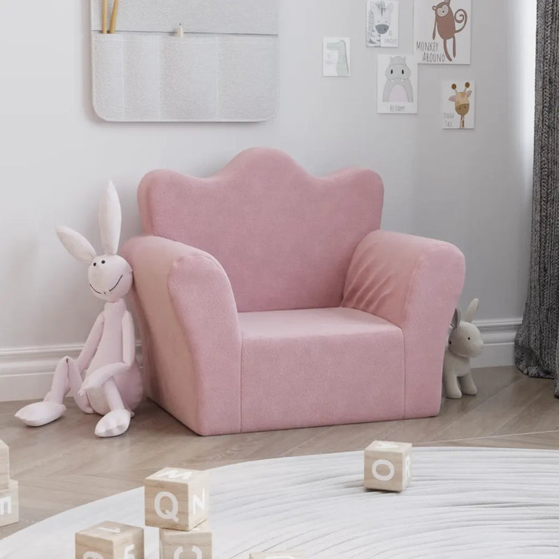 Kids'Sofa Pink Soft Plush