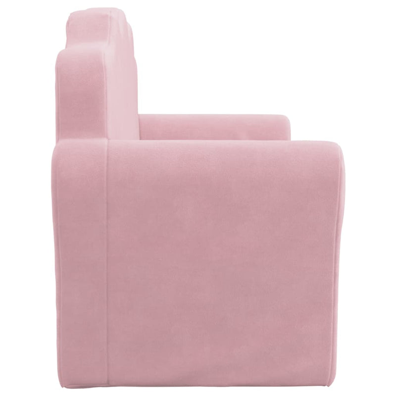 vidaXL Kids' Sofa 2-Seater Pink Soft Plush