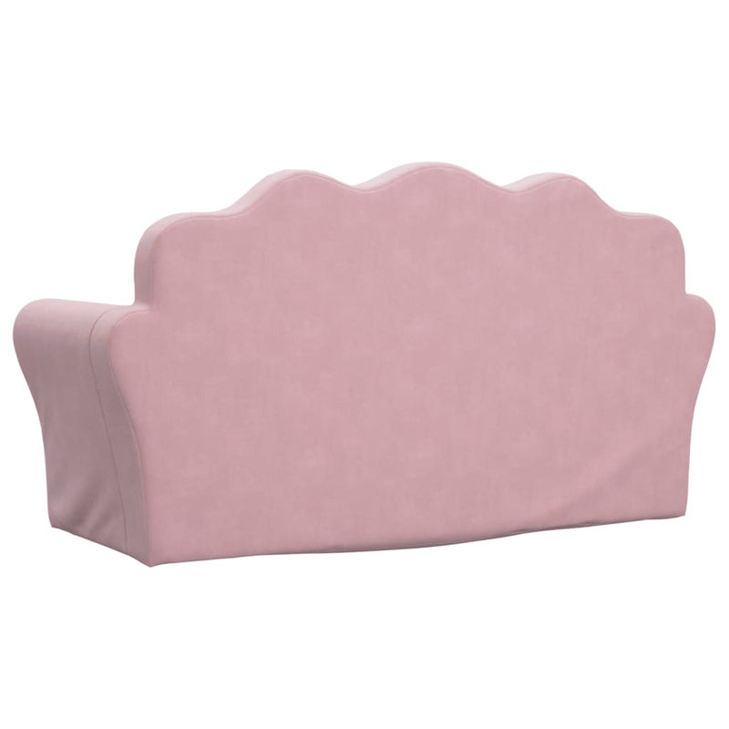 vidaXL Kids' Sofa 2-Seater Pink Soft Plush