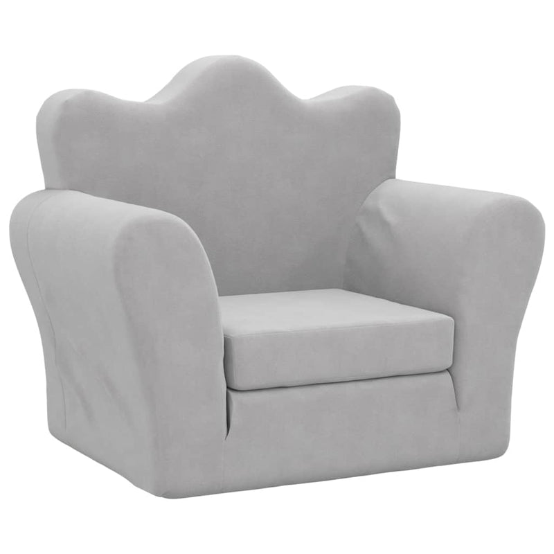 vidaXL Kids' Sofa Bed Light Grey Soft Plush