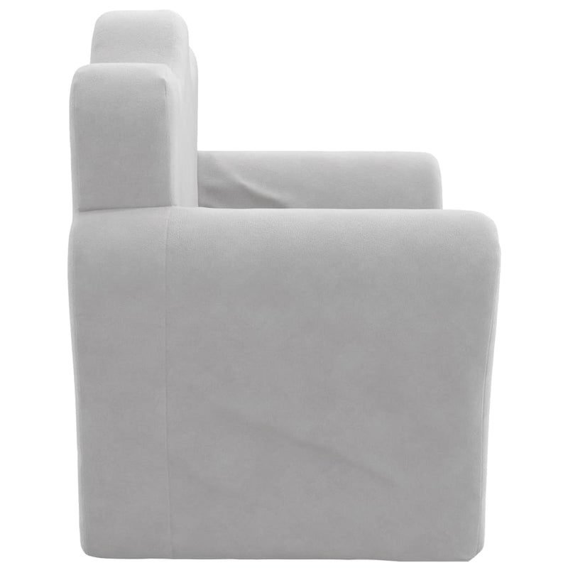 vidaXL Kids' Sofa Bed Light Grey Soft Plush