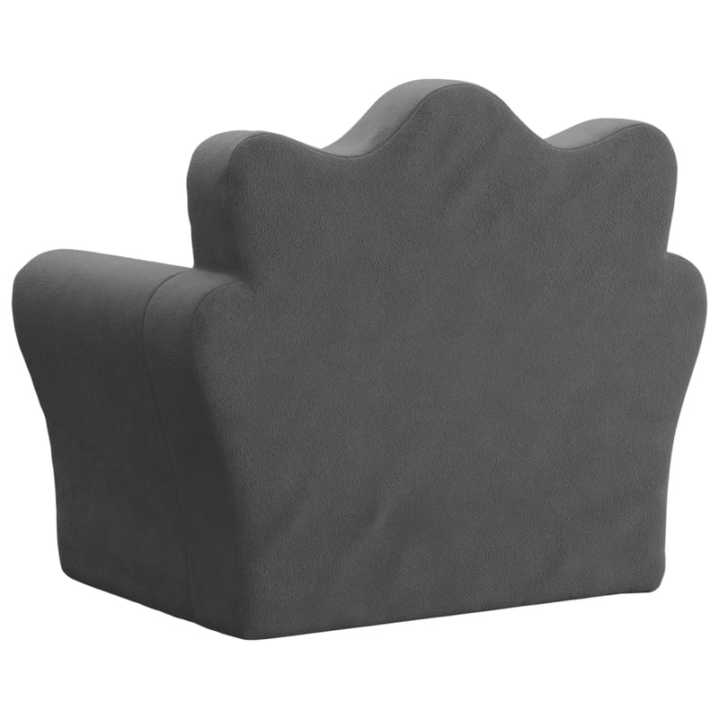vidaXL Kids' Sofa Bed Anthracite Soft Plush