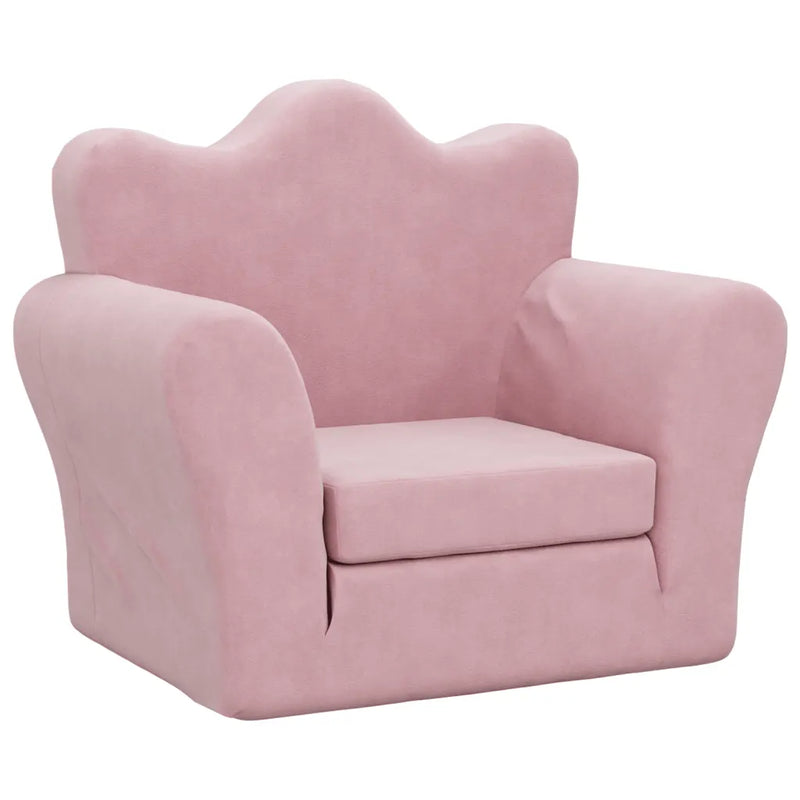 Kids' Sofa Bed Pink Soft Plush