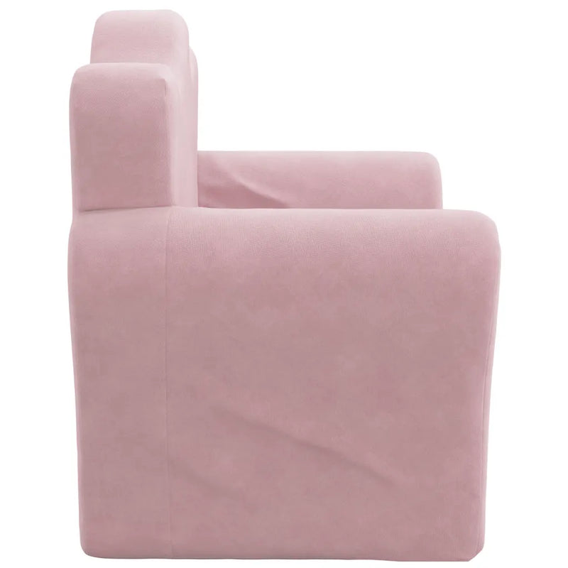 Kids' Sofa Bed Pink Soft Plush