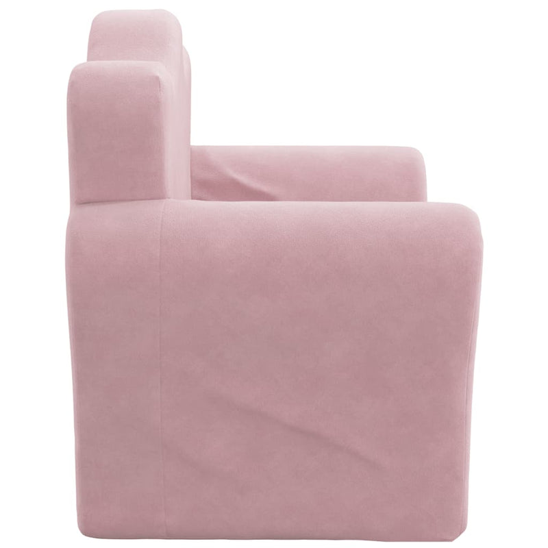 vidaXL Kids' Sofa Bed Pink Soft Plush