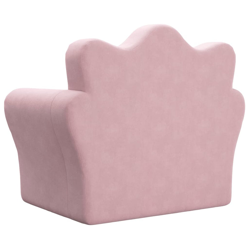 vidaXL Kids' Sofa Bed Pink Soft Plush