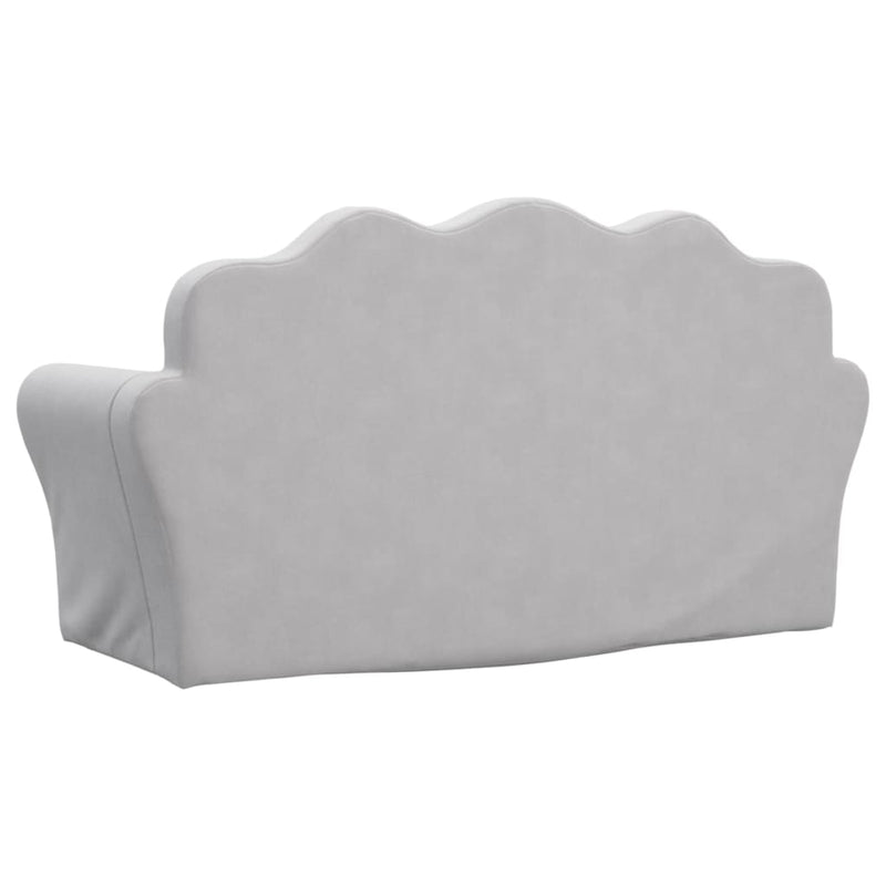 vidaXL Kids' Sofa Bed 2-Seater Light Grey Soft Plush