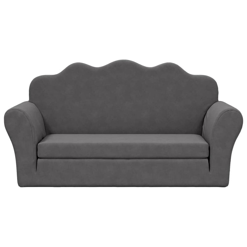 vidaXL Kids' Sofa Bed 2-Seater Anthracite Soft Plush