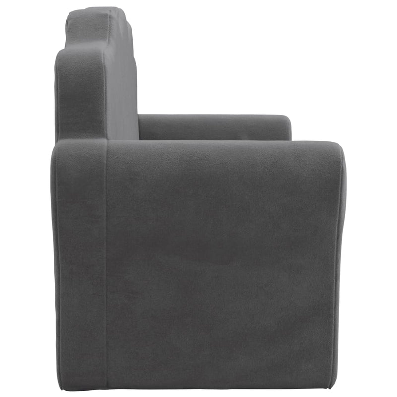 vidaXL Kids' Sofa Bed 2-Seater Anthracite Soft Plush