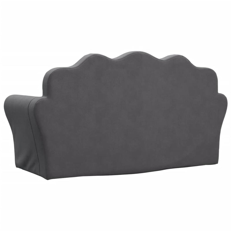vidaXL Kids' Sofa Bed 2-Seater Anthracite Soft Plush