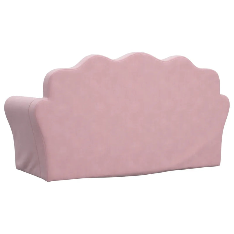 Kids'Sofa Bed 2-Seater Pink Soft Plush