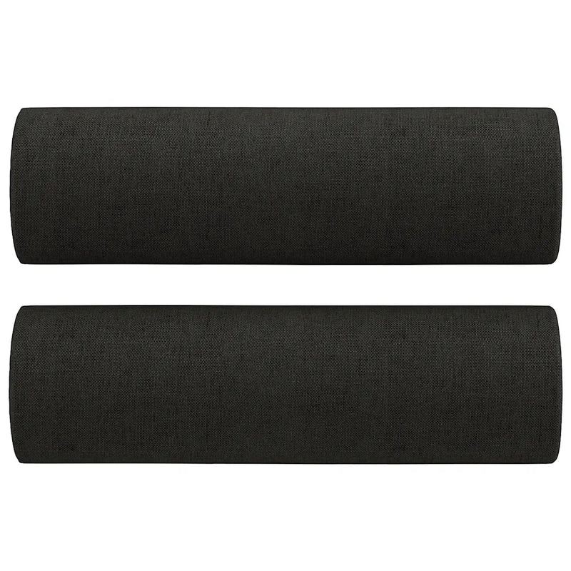 2-Seater Sofa with Throw Pillows Black 120 cm Fabric
