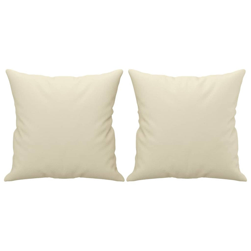 vidaXL 2-Seater Sofa with Throw Pillows Cream 120 cm Faux Leather
