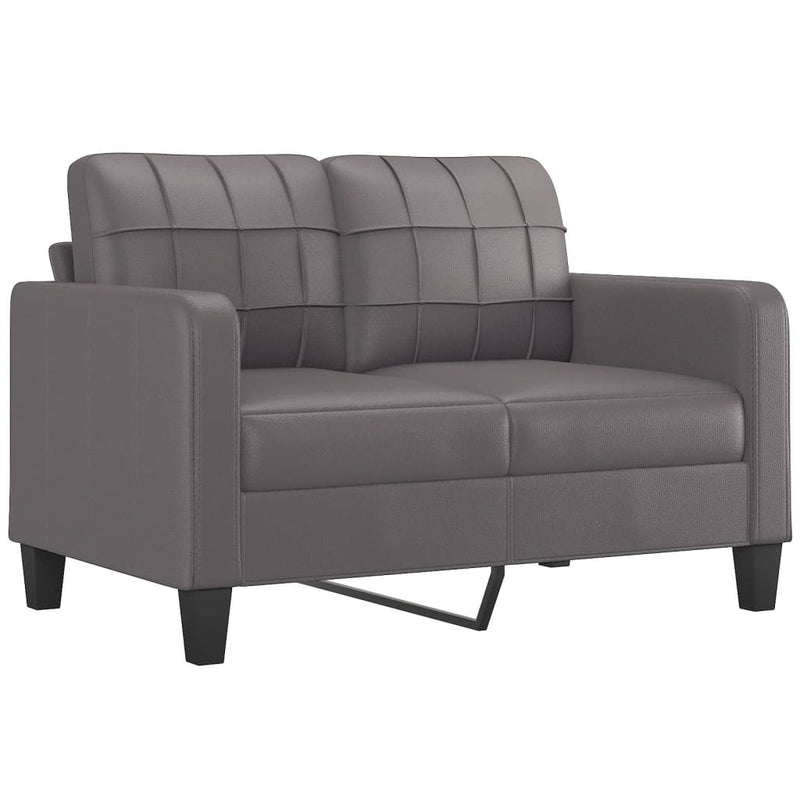 vidaXL 2-Seater Sofa with Throw Pillows Grey 120 cm Faux Leather